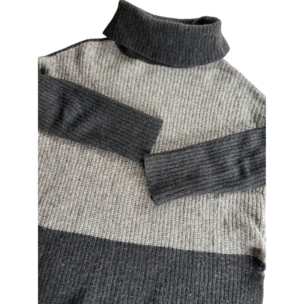 Eileen Fisher Turtleneck Sweater XS Brown Gray Colorblock Italian Wool Yak